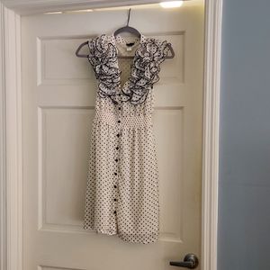 H&M black polka dot dress with ruffles